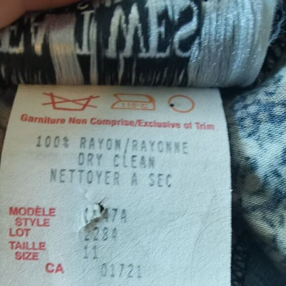 Vintage 90s printโRayonย Maxi Dress by East West Fashions Size 11 TieโBack - Picture 7 of 8